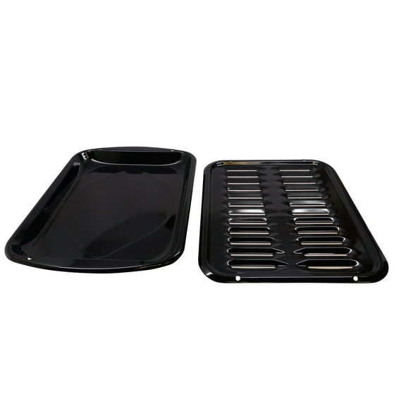 Kitchen Basics 101 Replacement for Whirlpool 4396923 Porcelain Broiler Pan and Grill, Black