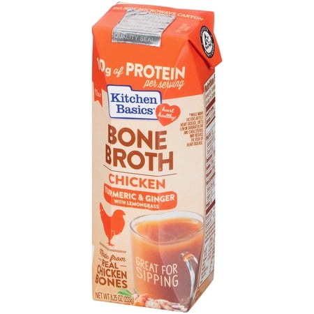 Kitchen Basics Turmeric And Ginger With Lemongrass Chicken Bone Broth, 8.25 Fz