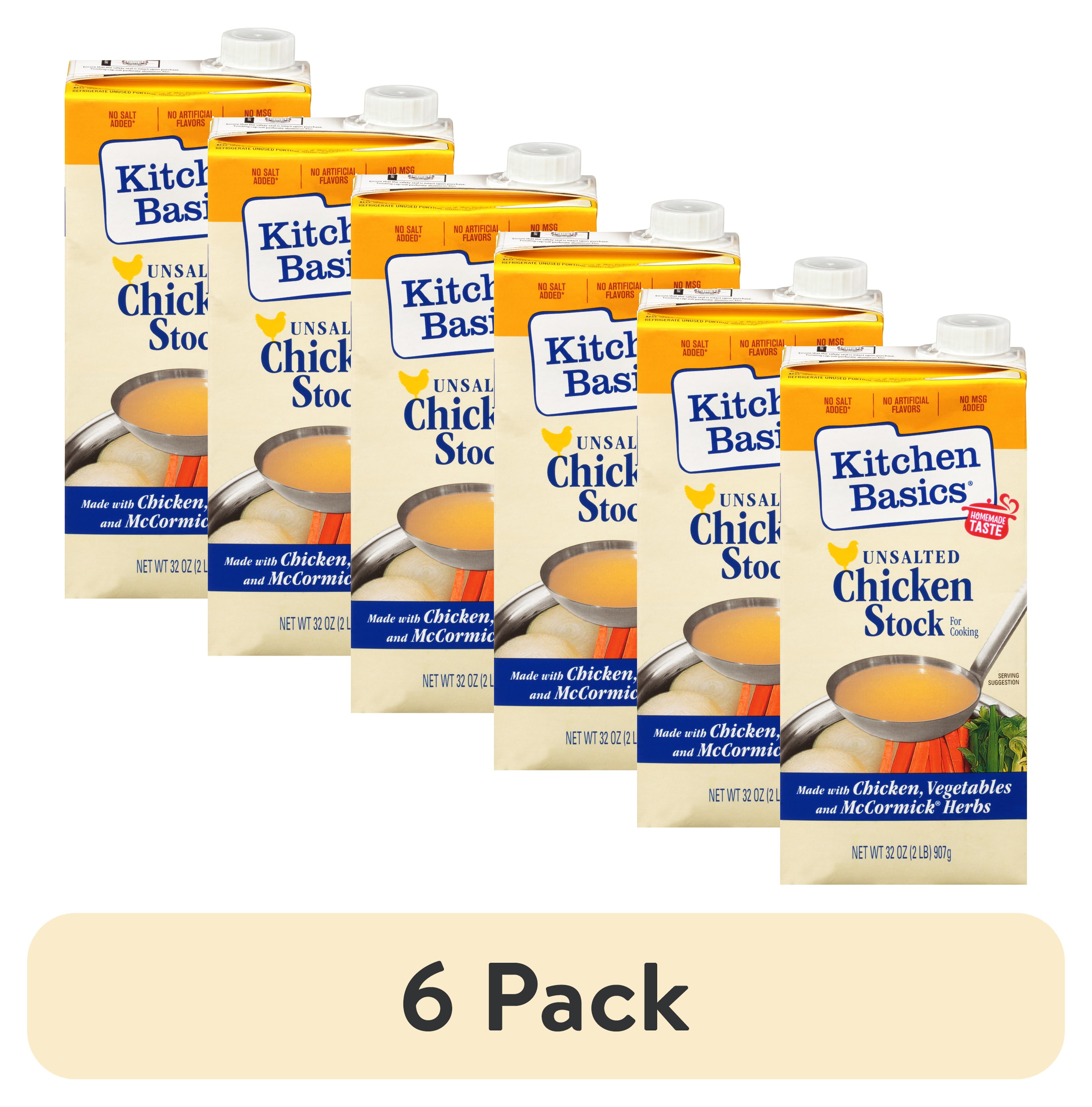 (6 pack) Kitchen Basics Unsalted Chicken Stock, 32 fl oz