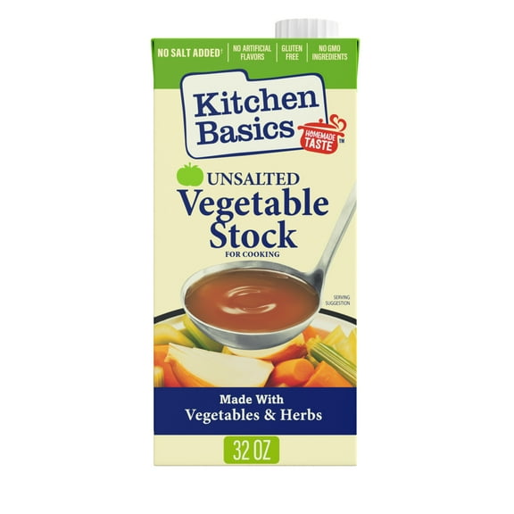 Kitchen Basics Unsalted Vegetable Stock, 32 oz Carton