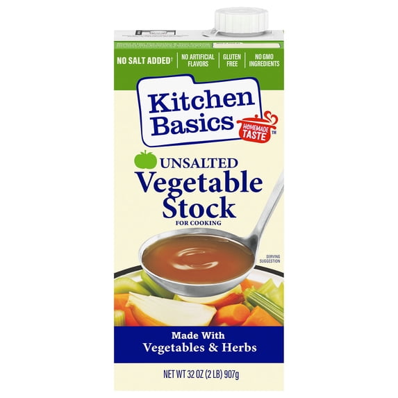 Kitchen Basics Unsalted Vegetable Stock, 32 oz Carton