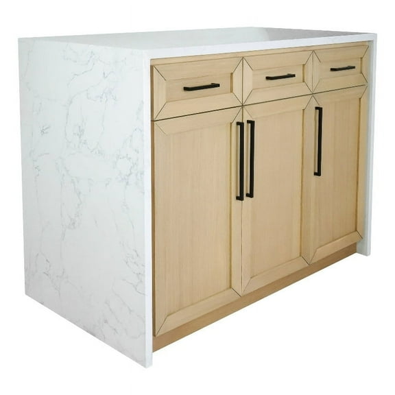 Kitchen Bath Collection Palisade 48" Modern Wood Kitchen Island in Blonde