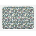 thumbnail image 1 of Kitchen Bath Mat, Modern Cooking Utensils Dishes Plates on Muted Backdrop Print, Plush Bathroom Decor Mat with Non Slip Backing, 29.5" X 17.5", Multicolor, by Ambesonne, 1 of 2