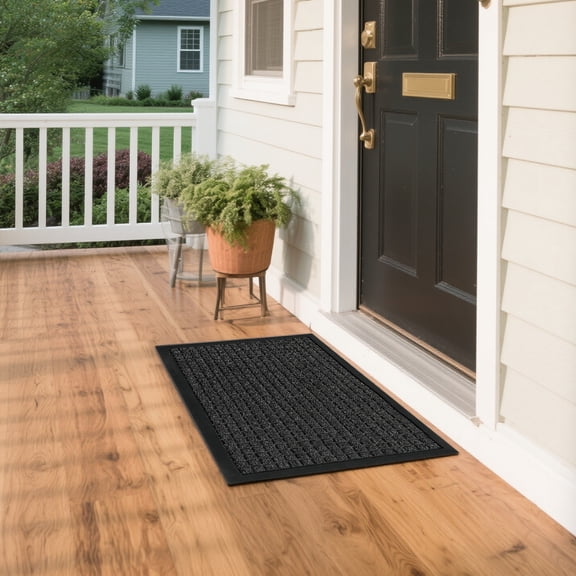 Kitchen Bath Mat, Small Grid Pattern Floor Mat with Composite Rubber Backing, Waterproof Non-Slip Door Mat for Kitchen Bathroom Laundry Room Entryway