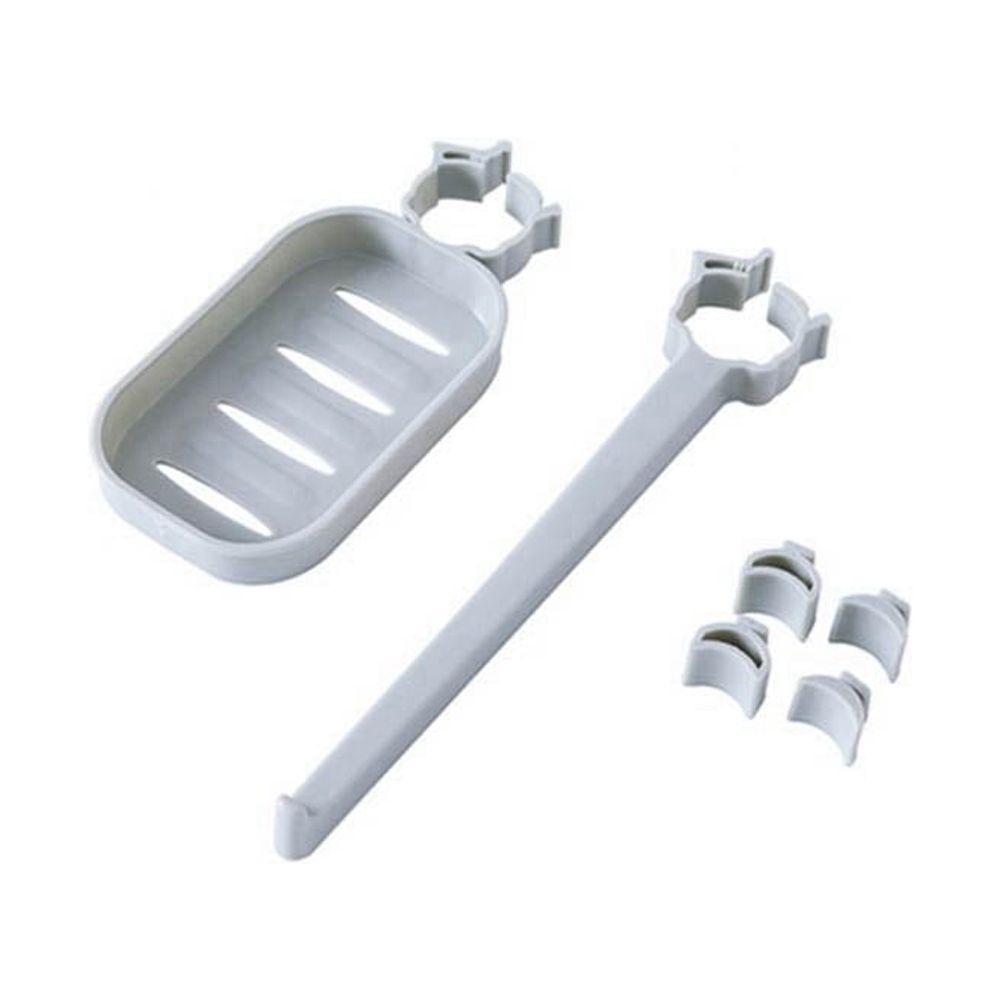 Kitchen Bathroom Faucet Drain Storage Holder Clip on Soap Dish + Towel