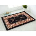 thumbnail image 1 of Kitchen & Bathroom Mat, Fleur De Lis Floral Design Slip Resistant Backing, Black, 19.5''X32'', 1 of 3