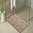 thumbnail image 1 of Kitchen & Bathroom Mat, Fleur De Lis Floral Design Slip Resistant Backing, Gray, 19.5''X32'', 1 of 3