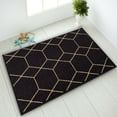 thumbnail image 1 of Kitchen & Bathroom Mat, Hexagon Geometric Design Slip Resistant Backing, Black, 19.5''X32'', 1 of 5