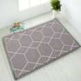 thumbnail image 1 of Kitchen & Bathroom Mat, Hexagon Geometric Design Slip Resistant Backing, Gray, 19.5''X32'', 1 of 5