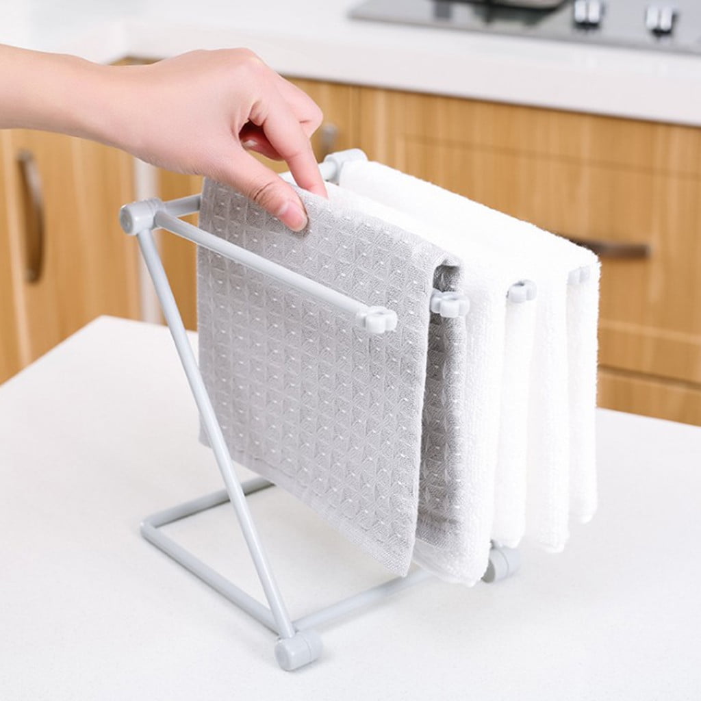 Kitchen Bathroom Multifunctional Towel Rack Hanger Plastic Rack