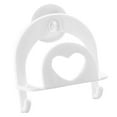 thumbnail image 1 of Kitchen Bathroom Sink Heart-Shape Suction Sponge Holder Storage Rack with Hooks Design for Soap Sponges Scrub Brushes (White), 1 of 7