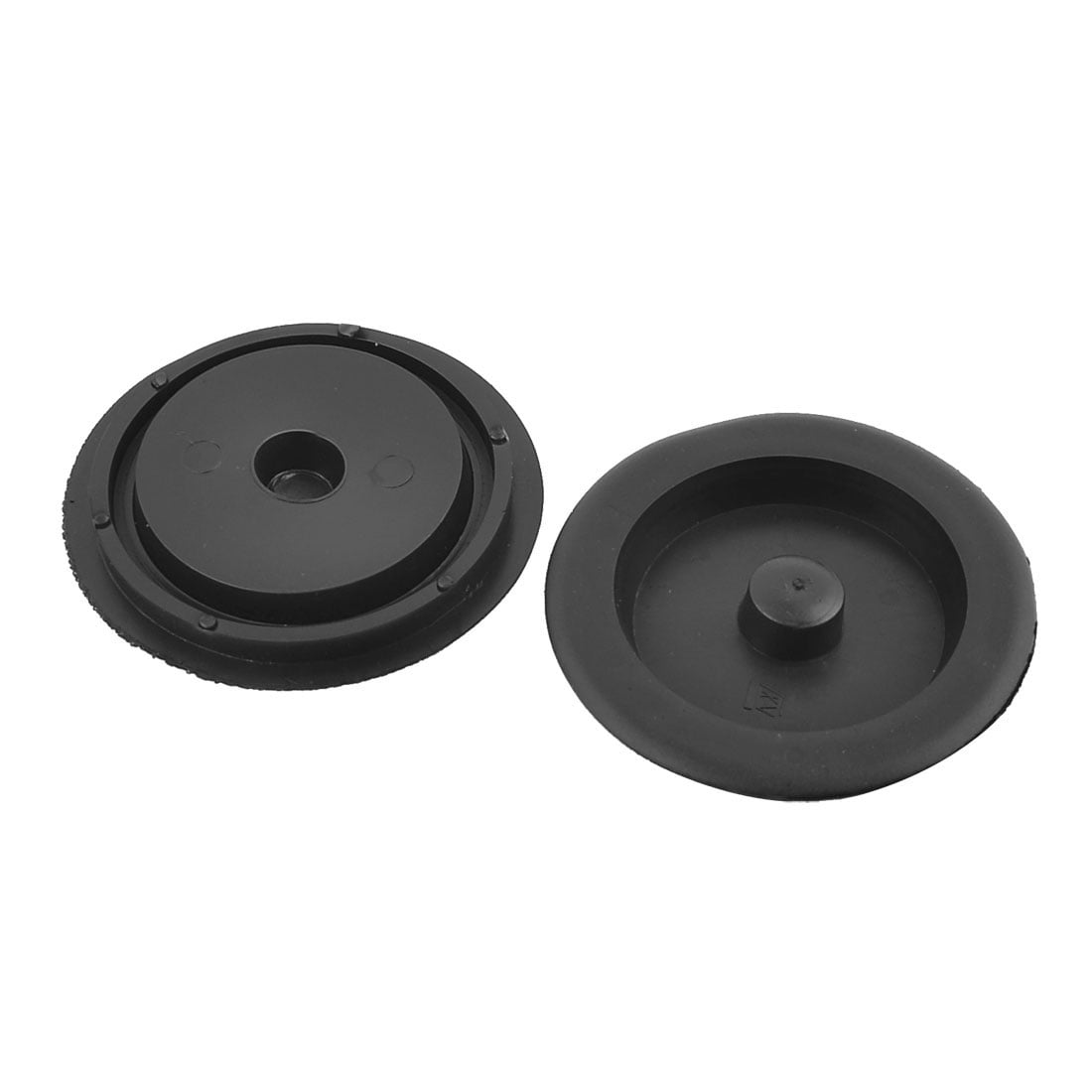 Kitchen Black Rubber Disposal Sink Stopper Flange 3.5 Inch Dia 2 Pcs