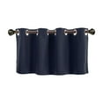 thumbnail image 1 of Kitchen Blackout Window Treatment Valances Thermal Insulated Home Decor Blackout 29" W 14" L 1 Panel, Rod Curtain (Navy), 1 of 7