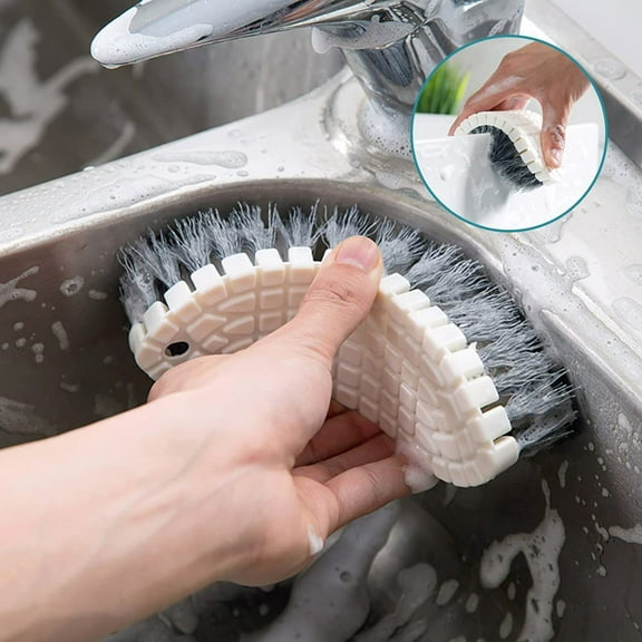 Kitchen Blade Brush Knife Scrub Brush for Cleaning,Chopsticks and Fork Cleaning Brush Cutlery Cleaner Utensil Scrubber Double Sided Spoon Knives Washing BrushFolded Gray