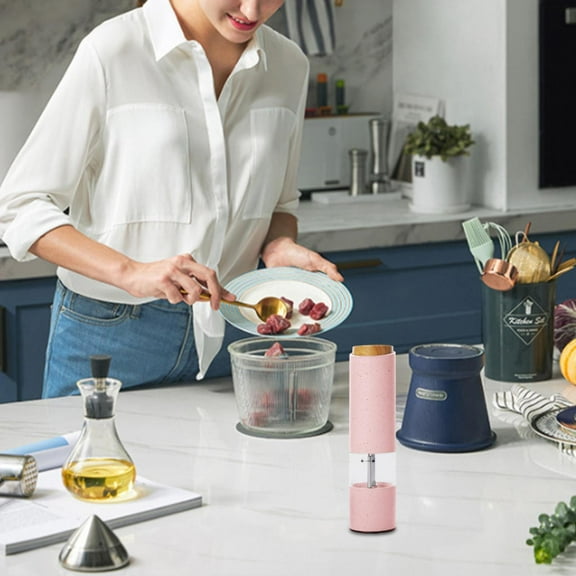 Kitchen Blender Pepper Grinder Electric Pepper Mill Adjustable Crude Kitchen Tool (Color : Green) 、Blue、、White),Pink Kitchen Food Blender