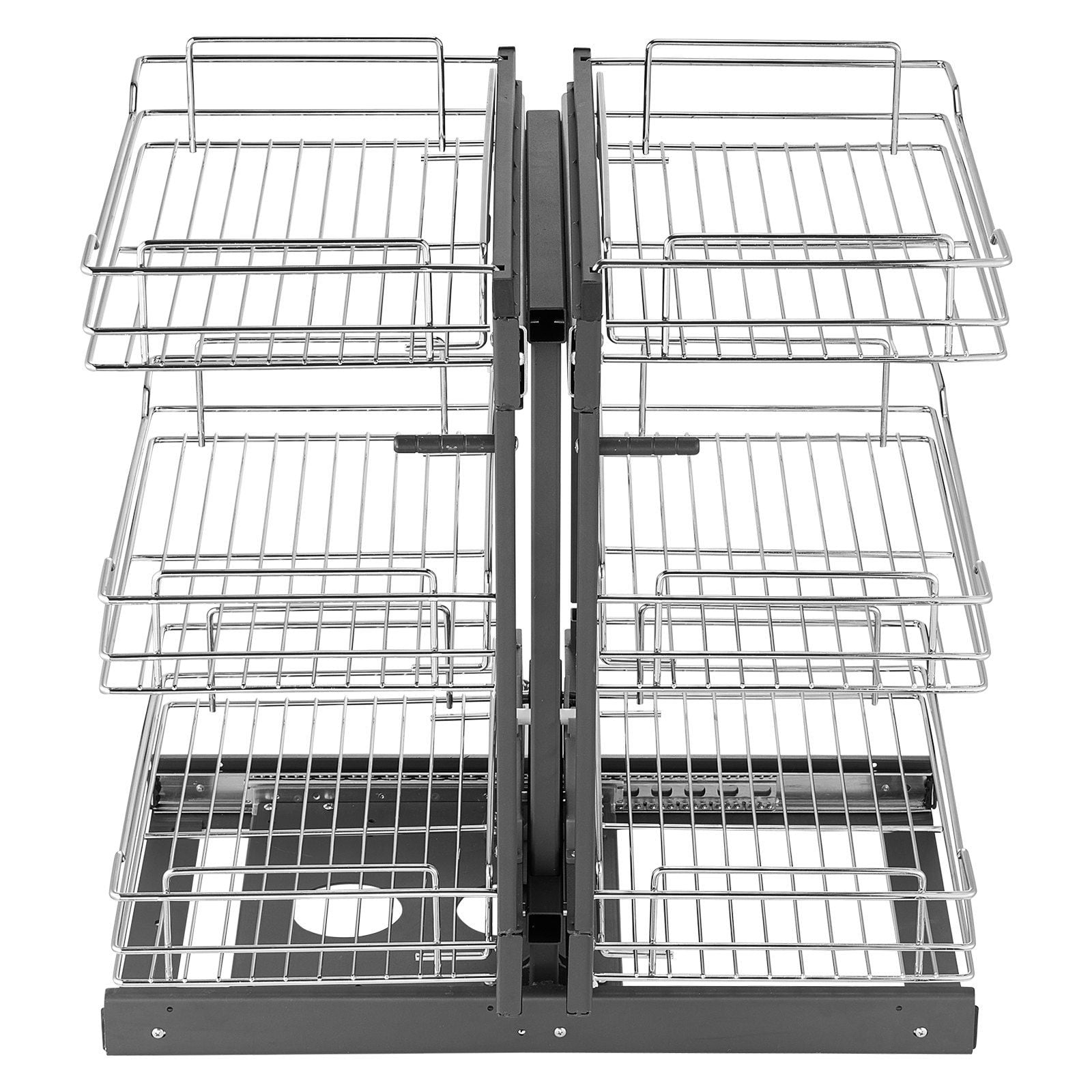 3 Tier 6-Shelf Pull Out Corner Cabinet Organizer, Chrome Finish Kitchen ...
