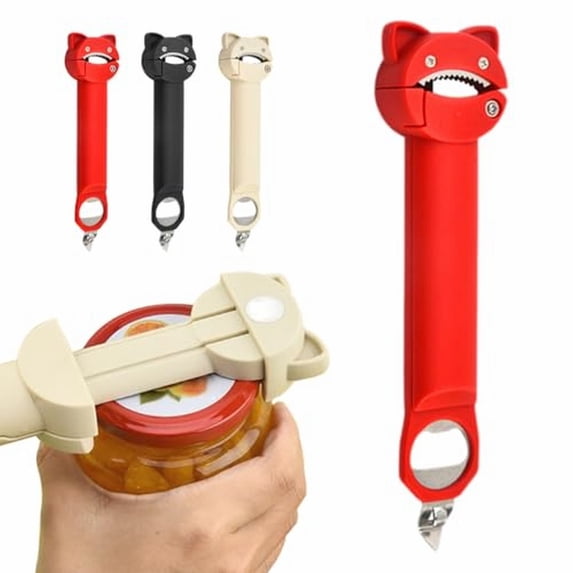 Kitchen Bottle And Can Openers Multifunctional Can Opener 2025 Upgrade Retractable Adjustable Stainless Can Opener Bottle Cap Opener For Weak Hands Seniors,Red Kitchen Bottle&Can Openers