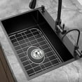 thumbnail image 1 of Kitchen Bottom Sink Protector Grid, 304 Stainless Steel, Wire Grid Centered Drain with Corner Radius 16" X 12-1/2", 1 of 12