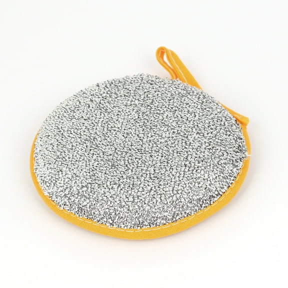 Kitchen Bowl Dish Cleaning Round Shape Double Sided Scouring Pad Sponge Scrubber