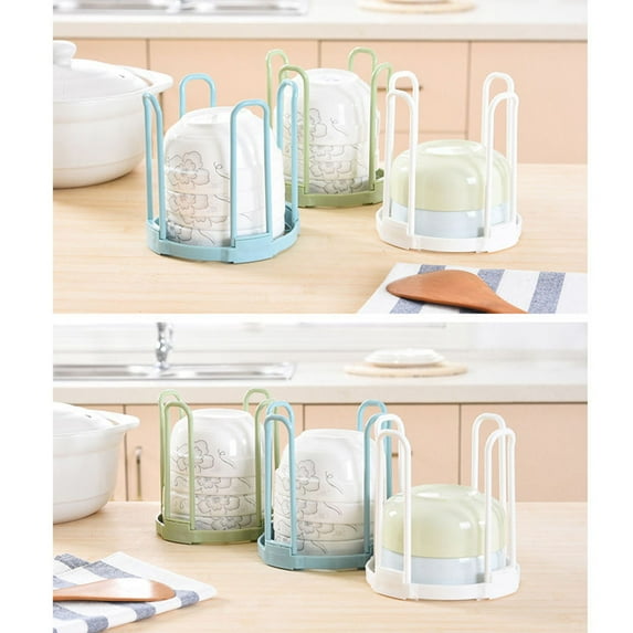 Clispeed Kitchen Gadgets White Plastic Bowl Organizer Drain Rack for Efficient Kitchen Use