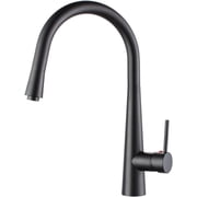 Kitchen Brass Sink Kitchen Faucet with Pull Down Spraye Single Handle Pull Out Kitchen Faucets, Hot and Cold Sink 360 Degree Rotating, Black