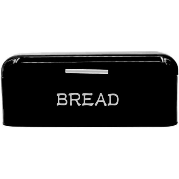 Kitchen Bread Box, Bread Storage Container,Stainless Steel Bread Bin for Loaves, Pastries & More, Antique Metal Bread Boxs for Kitchen CounterBlack