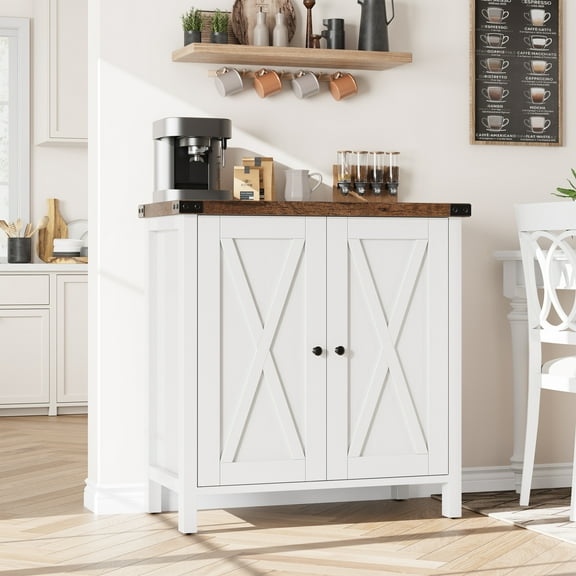 Kitchen Buffet Cabinet, Sideboard with Doors, Buffet Cabinet with Worktops, Living Room Sideboard with Adjustable Shelf, Country House Style for Kitchen, Living Room, Dining Room