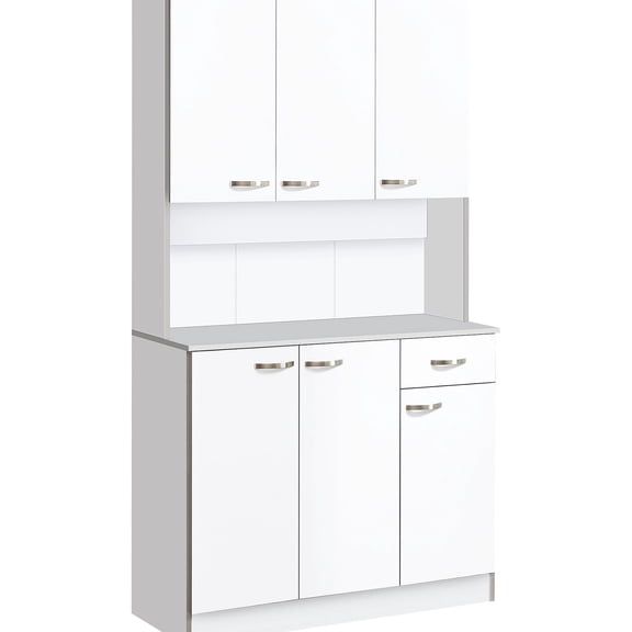 Kitchen Buffet Hutch with Multi - tier Shelving and Server / Enhance Kitchen Organization