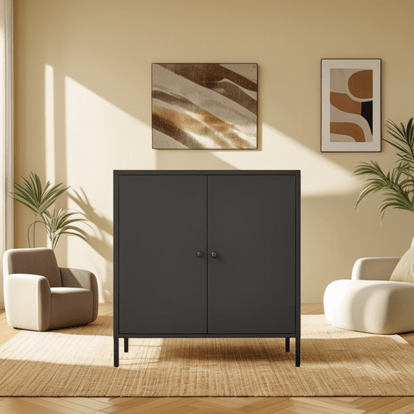 Kitchen Buffet Server Table Accent Sideboard Cupboard Server Buffet Console Table with Doors Cabinet
