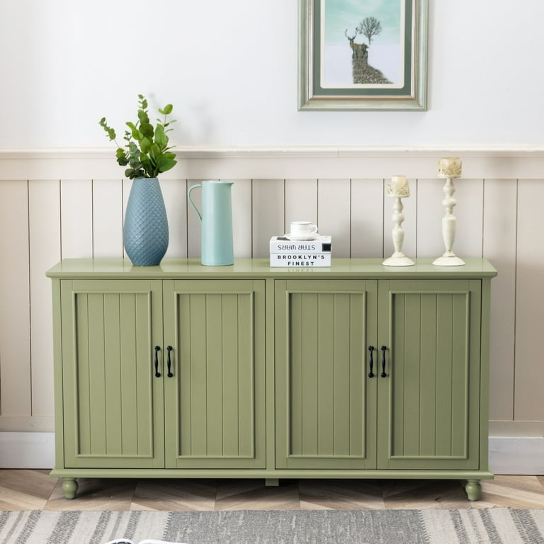 eclife Kitchen Buffet Sideboard Coffee Bar Cabinet Accent Storage Cabinet Server Table Green Walmart