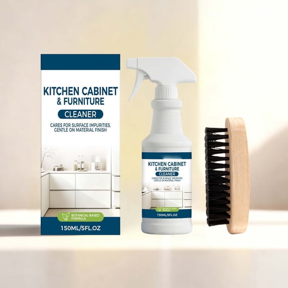 Kitchen Cabinet Cleaner Degreaser Foam Spray, Powerful Grease Removal Fast Acting Safe On Wood Paint Multi Surface Cleaning Solution, for Kitchen Cabinets Furniture Home Cleaning