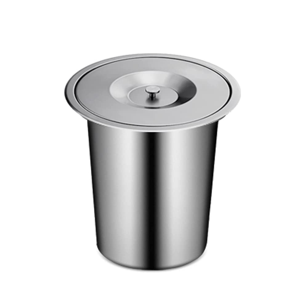 Kitchen Countertop Builtin Stainless Steel Trash Can 8L