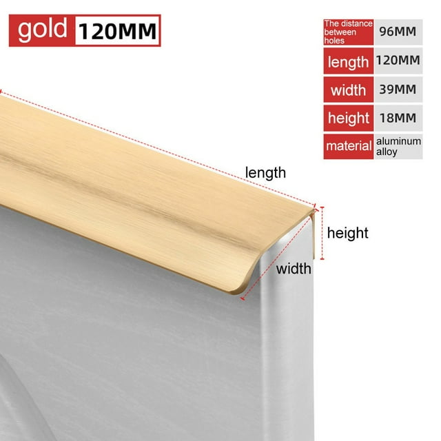 Kitchen Door Handles Cupboard Drawer Concealed Finger Edge Pull