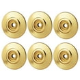 thumbnail image 1 of Kitchen Cabinet Door Knob Rosette Bright Brass 1.25" Dia. Round Decorative Brass Door Knob Escutcheon Back Plate Protective Tarnish Resistant Rose Covers Renovators Supply Pack of 6, 1 of 6