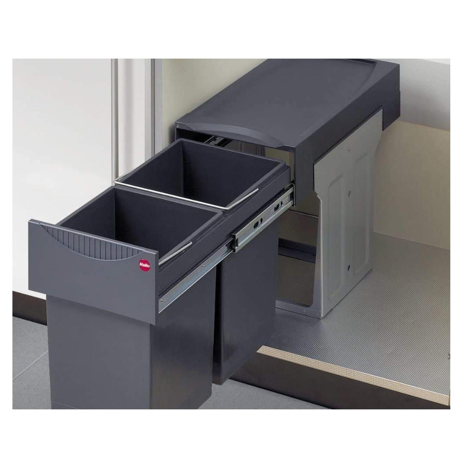 Kitchen Double Waste Bin HAILO Tandem 30L Under The Sink Waste