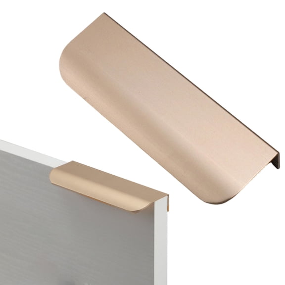 Kitchen Cabinet Finger Pull Handles – Metal Alloy Edge Pulls for Drawers, Cabinets & Sliding Doors – Modern Hardware, Durable, Easy Install, Smooth Rounded Design for Home Furniture, T-12cm
