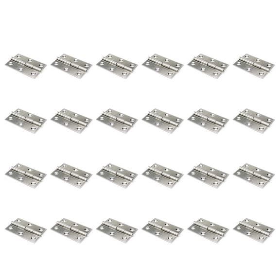 Kitchen Cabinet Hinges 1.5 Inch Small Silver Window Exterior Interior Door Hinge Stainless Steel Gate Hinges for Living Room Kitchen Office, 6 Packs