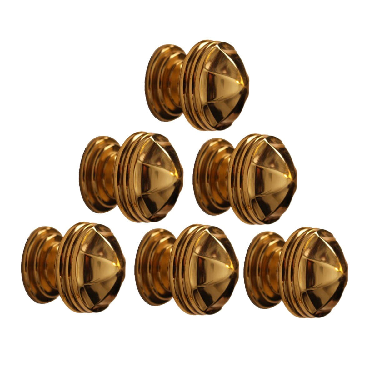 Kitchen Cabinet Knob Bright Brass Knob 1 1/4" Dia Octagonal Kitchen Cabinet Knob of Pack 6|Renovators Supply
