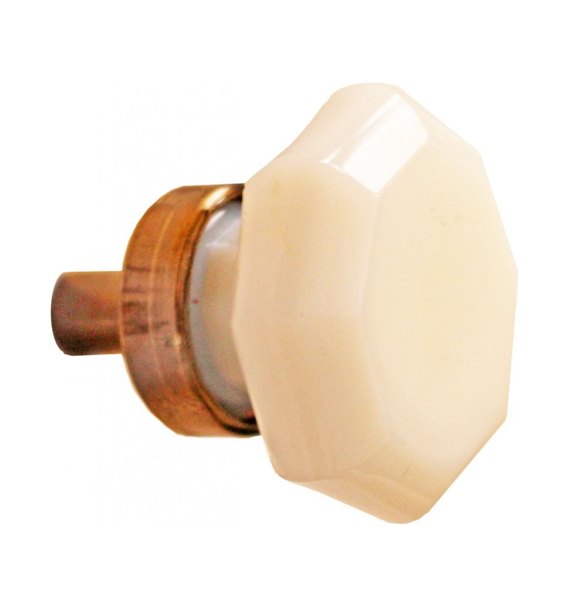 Kitchen Cabinet Knob Milk Glass W/ Antique Brass Back Renovators Supply