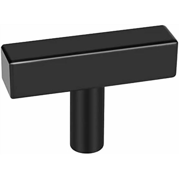 Kitchen Cabinet Knobs Black Cabinet Hardware - LSJ22BK Square Drawer Knobs for Kitchen Modern Dresser Hardware for Bathroom, Closet, Wardrobe, 15 Pack