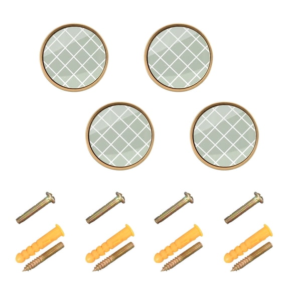 Kitchen Cabinet Knobs Cabinet Handles 1.25 inch Diameter Zinc Alloy Green Block 4 Pack