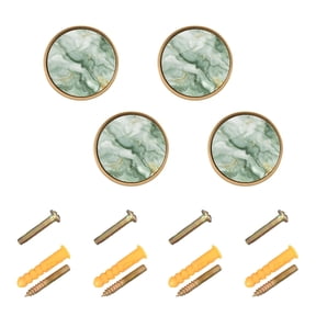 Kitchen Cabinet Knobs Cabinet Handles 1.25 inch Diameter Zinc Alloy Soft Green Marble 4 Pack