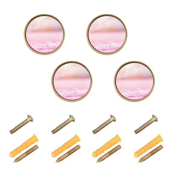 Kitchen Cabinet Knobs Cherry Blossoms Fall on Ground Cabinet Handles Zinc 1.25 inch Diameter 4 Pcs