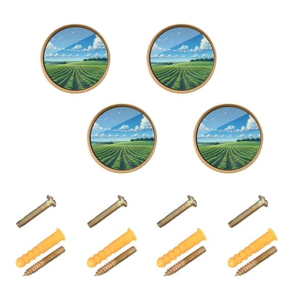 Kitchen Cabinet Knobs Field under Sky Cabinet Handles Zinc 1.25 inch Diameter 4 Pcs