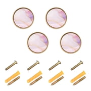 Kitchen Cabinet Knobs Light Pink Gold Marble Cabinet Handles Zinc 1.25 inch Diameter 4 Pcs