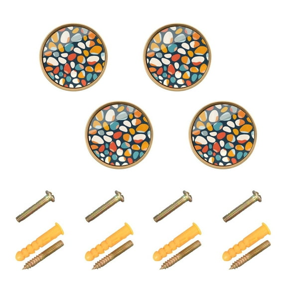 Kitchen Cabinet Knobs Pebble Stone Cabinet Handles Zinc 1.25 inch Diameter 4 Pcs