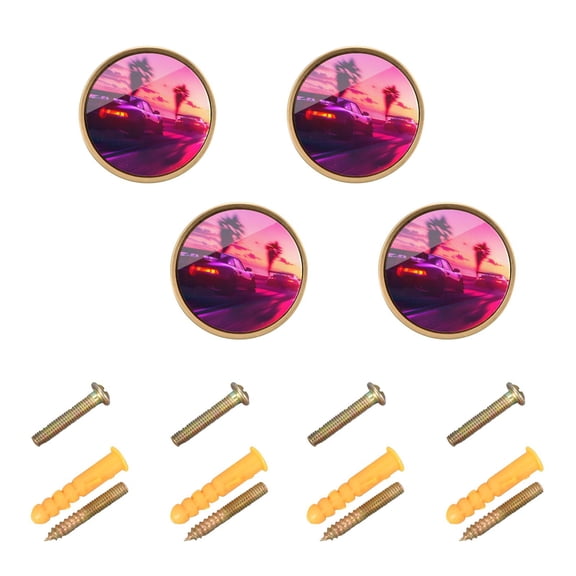 Kitchen Cabinet Knobs Sport Cars Racing Cabinet Handles Zinc 1.25 inch Diameter 4 Pcs