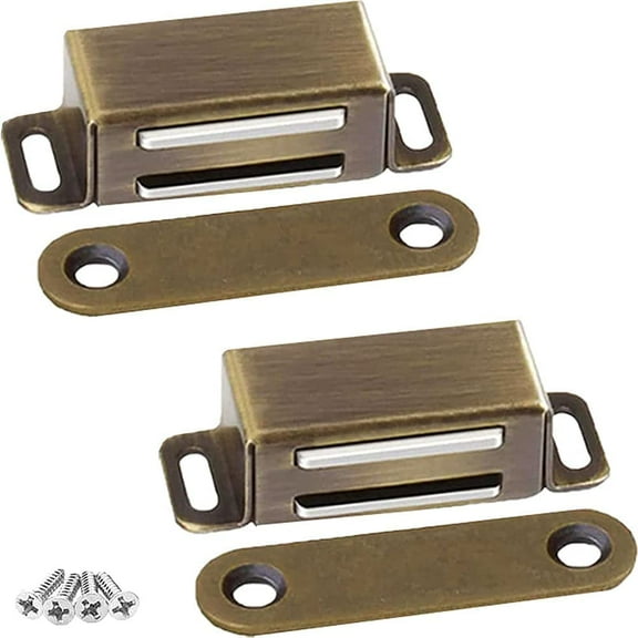 Kitchen Cabinet Magnets Closure ® 2 Pack Cabinet Magnetic Catch Cupboard Door Magnets Heavy Duty 15 lbs Metal RV Drawer Latch Closet Closing Stainless Steel Shutter Hardware Closer-Bronze