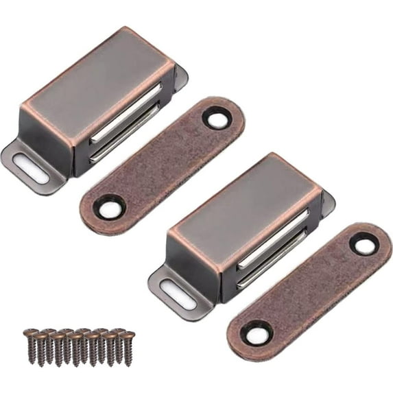 Kitchen Cabinet Magnets Closure 2 Pack Cabinet Magnetic Catch Cupboard Door Magnets Heavy Duty 15 lbs Metal RV Drawer Latch Closet Closing Stainless Steel Shutter Hardware-Oil Rubbed Bronze