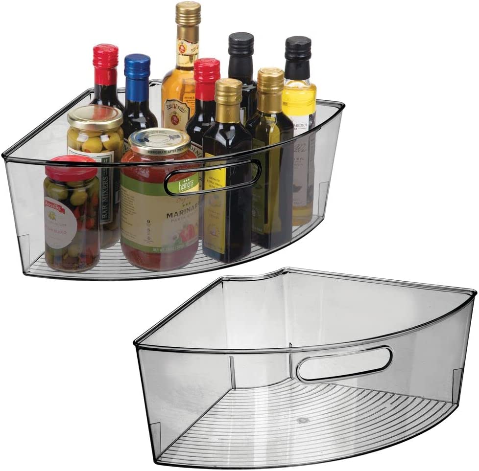 Kitchen Plastic Lazy Susan Storage Turntable Organizer Bins W